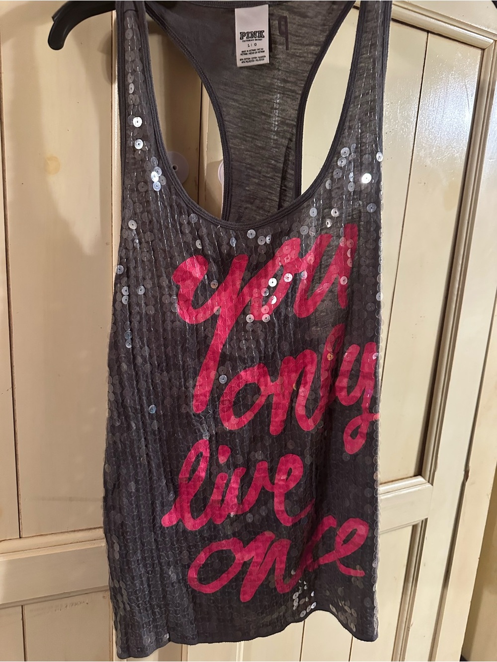 PINK Victoria's Secret Gray Racerback Tank